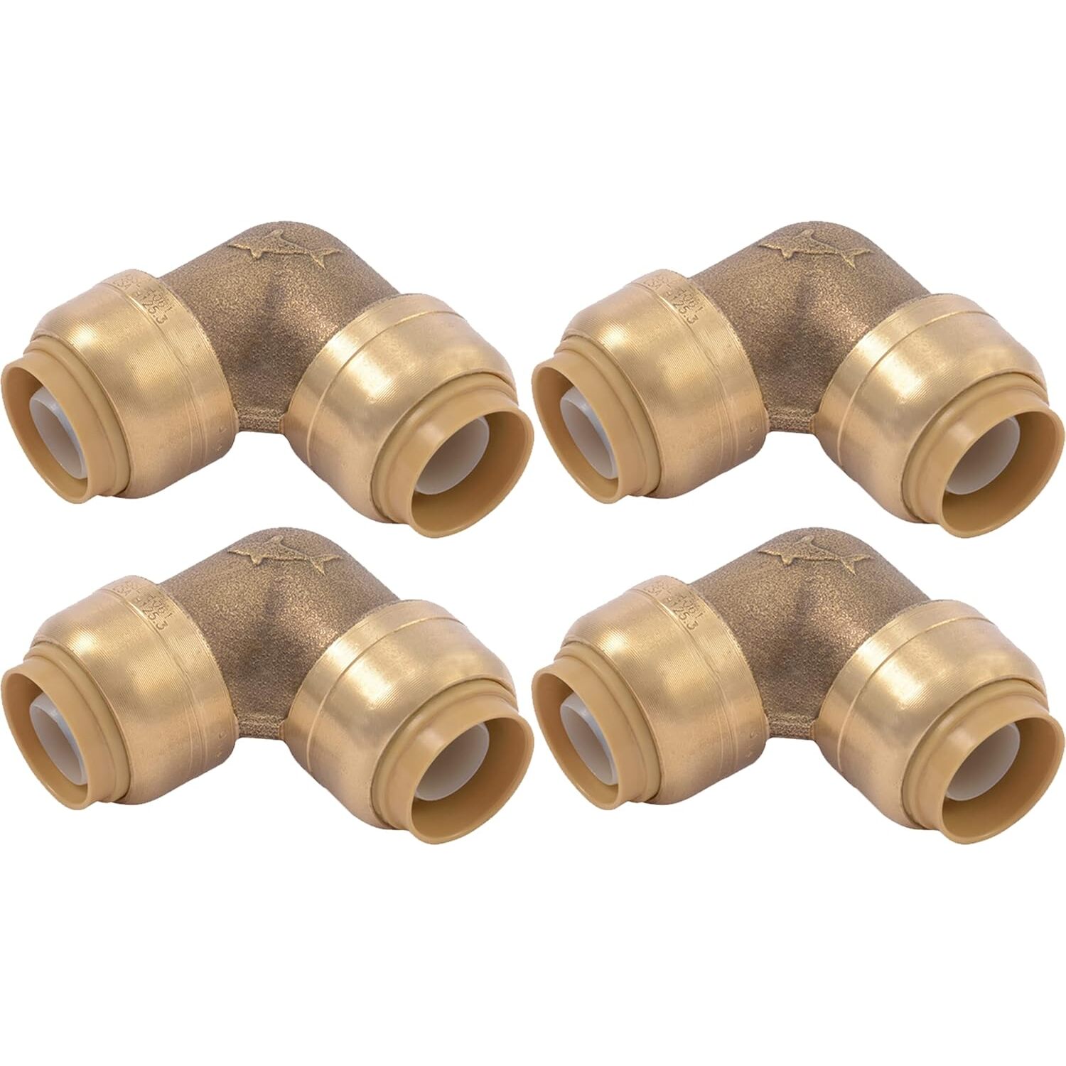 SharkBite U248LFA4  1/2" x 1/2" Push-to-Connect Brass 90-Degree Elbow - 4 per Package