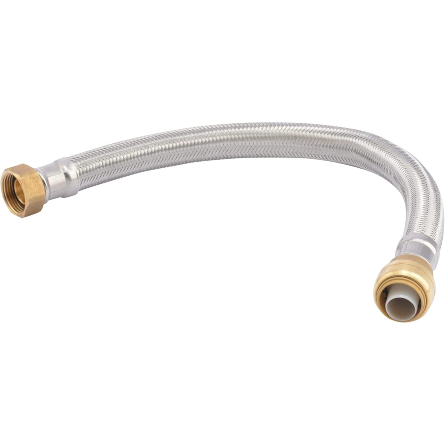 SharkBite U3088FLEX18LF  3/4" Push-to-Connect x 3/4" FIP x 18" Length Stainless Steel Braided Water Heater Connector Hose
