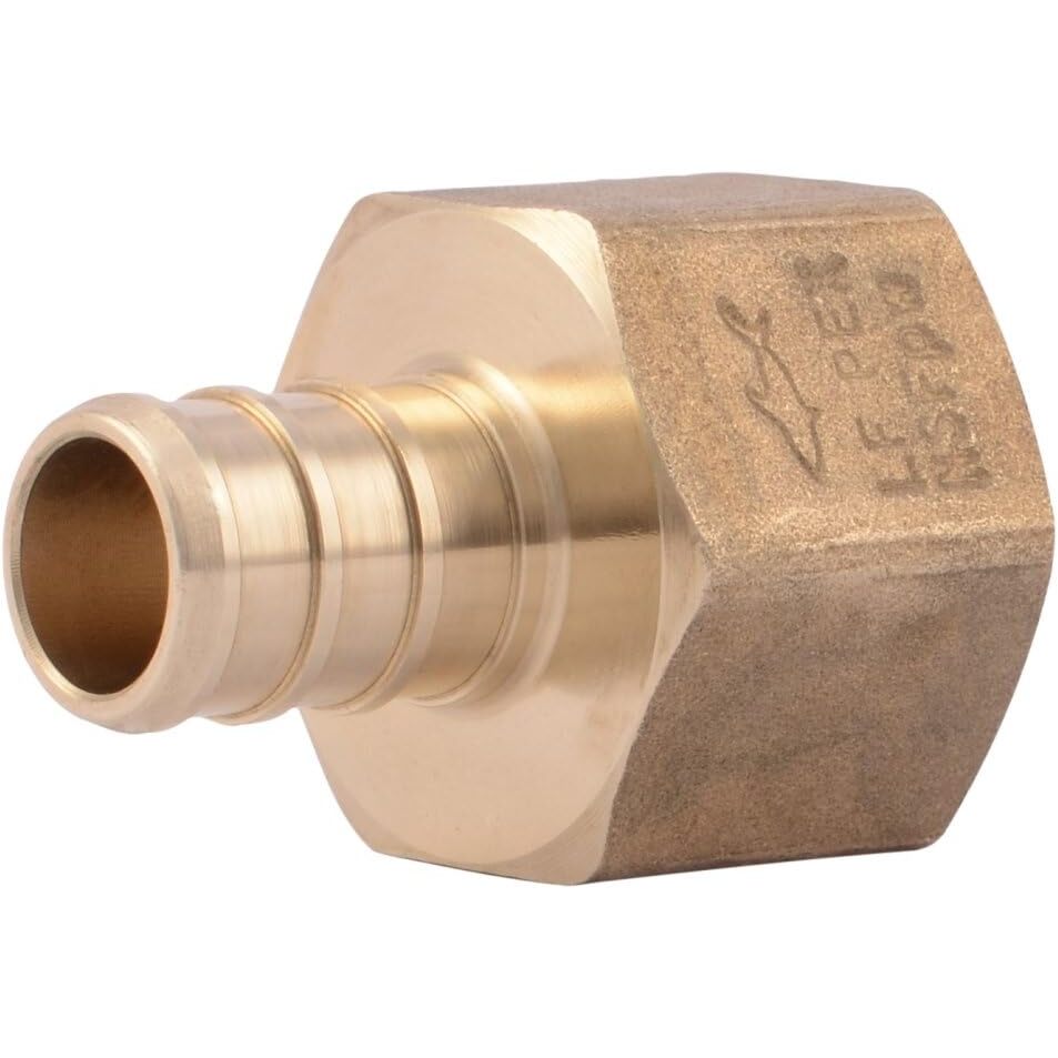 SharkBite UC072LFA  1/2" Barb x 1/2" FNPT Brass Female Connector for PEX