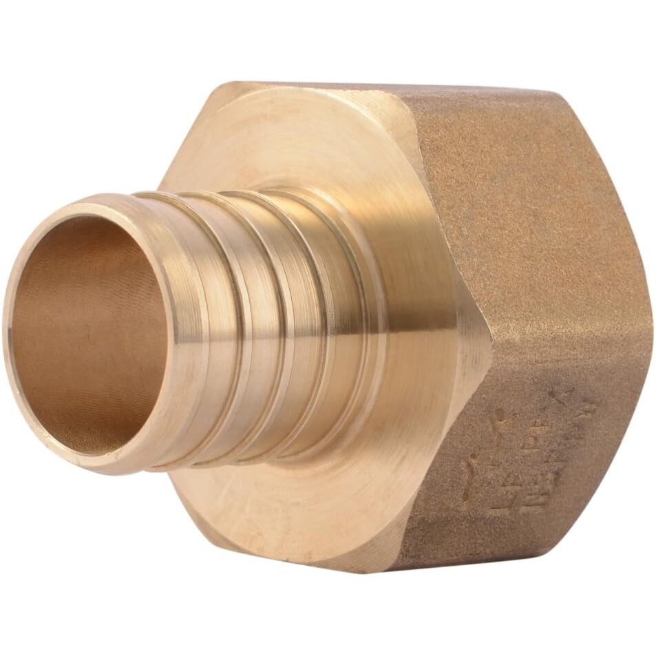 SharkBite UC094LFA  1" Barb x 1" FNPT Brass Female Connector for PEX