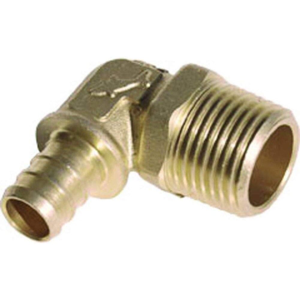 SharkBite UC280LFA  1/2" Barb x 1/2" MNPT Brass 90 Degree Adapter Elbow for PEX