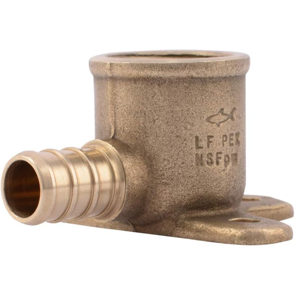 SharkBite UC334LFA  1/2" Barb x 1/2" FNPT Brass 90 Degree Adapter Drop-Ear Elbow for PEX