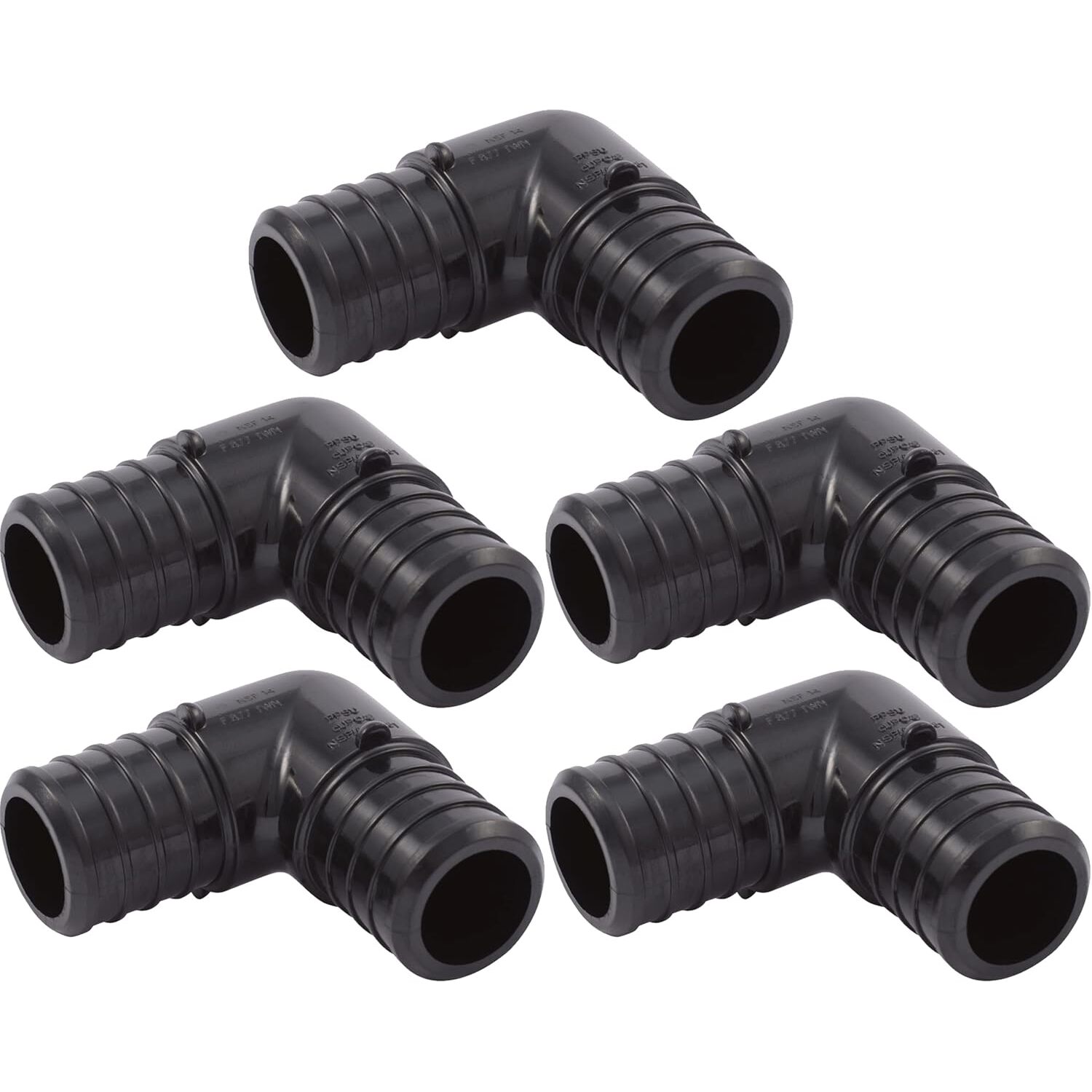 SharkBite UP260A5  1" x 1" Barbed Poly 90 Degree Elbow for PEX - 5 per Package