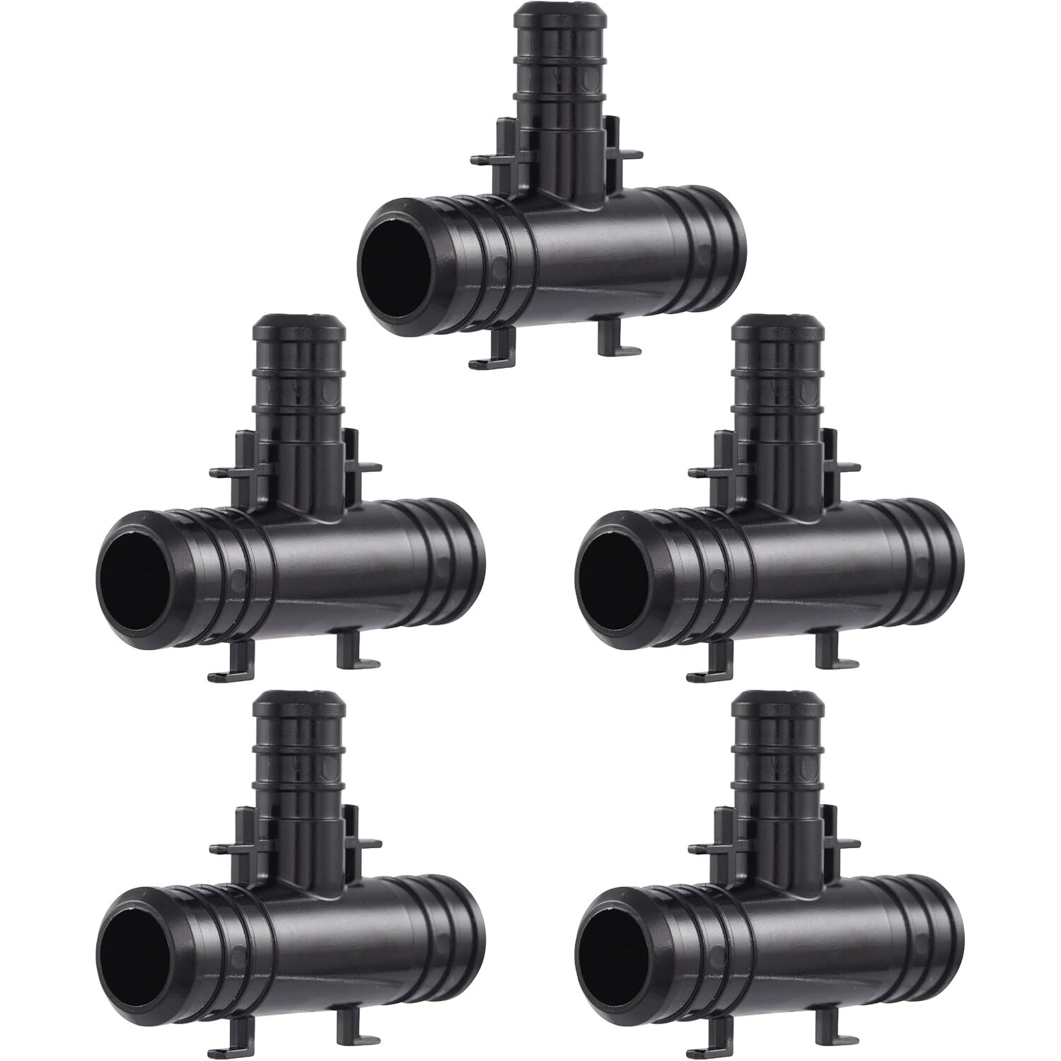 SharkBite UP412A5  3/4" x 3/4" x 1/2" Barbed Poly Reducing Tee for PEX - 5 per Package