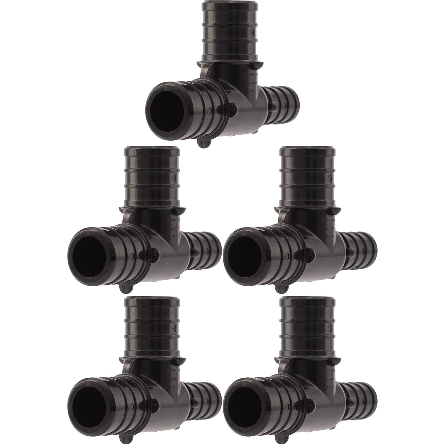 SharkBite UP444A5  3/4" x 1/2" x 3/4" Barbed Poly Reducing Tee for PEX - 5 per Package