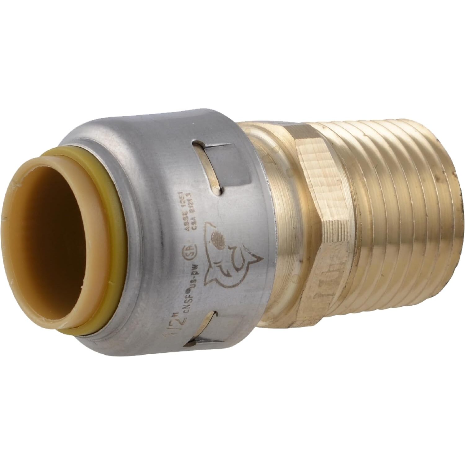 SharkBite Max UR120A  1/2" Push-to-Connect x 1/2" MNPT Brass Male Adapter for PEX