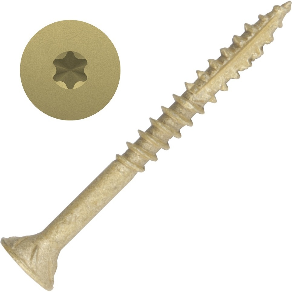 Screw Products 30111-29  AXIS #8 x 1-3/4" (T20-Drive) ZYTEC XT General Exterior Structural Wood Screws - 5-lb Jar (approx. 810)