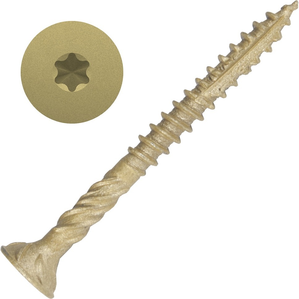 Screw Products 30112-29  AXIS #9 x 2" (T20-Drive) ZYTEC XT General Exterior Structural Wood Screws - 1-lb Jar (approx. 112)