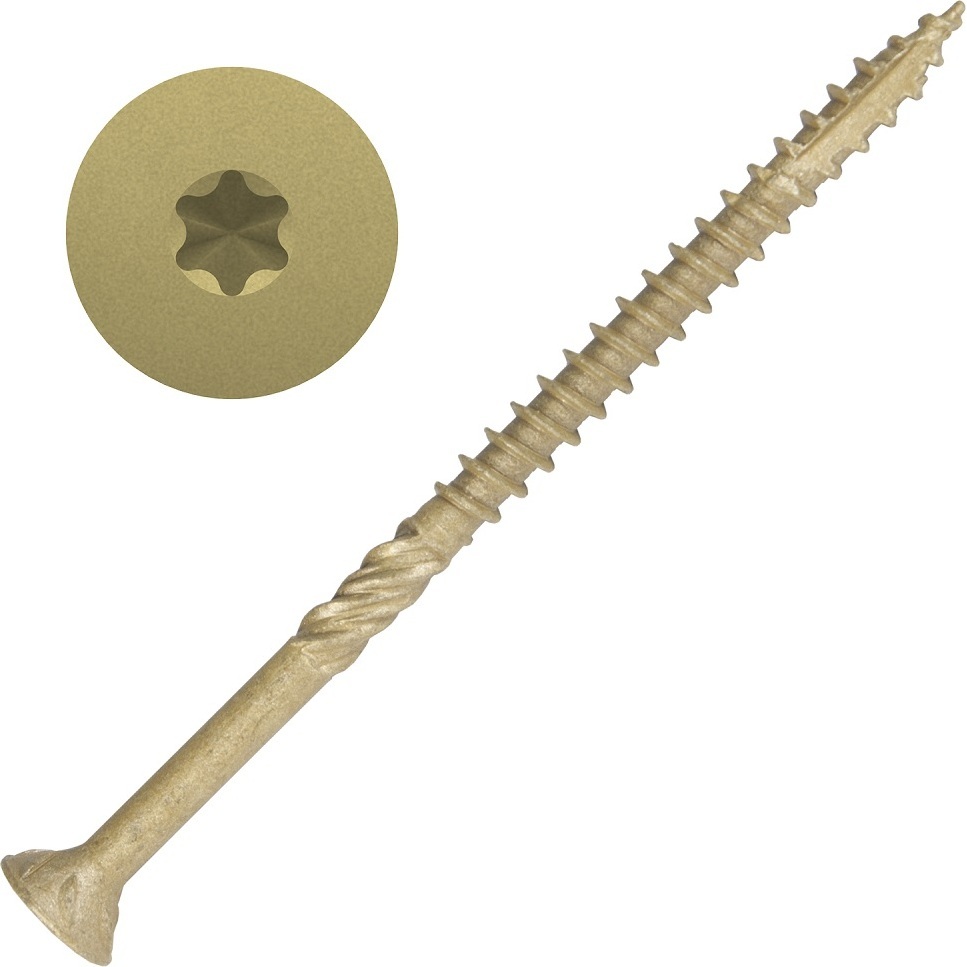 Screw Products 30348-29  AXIS #10 x 3-1/2" (T20-Drive) ZYTEC XT General Exterior Structural Wood Screws -  5-lb Jar (approx. 253)