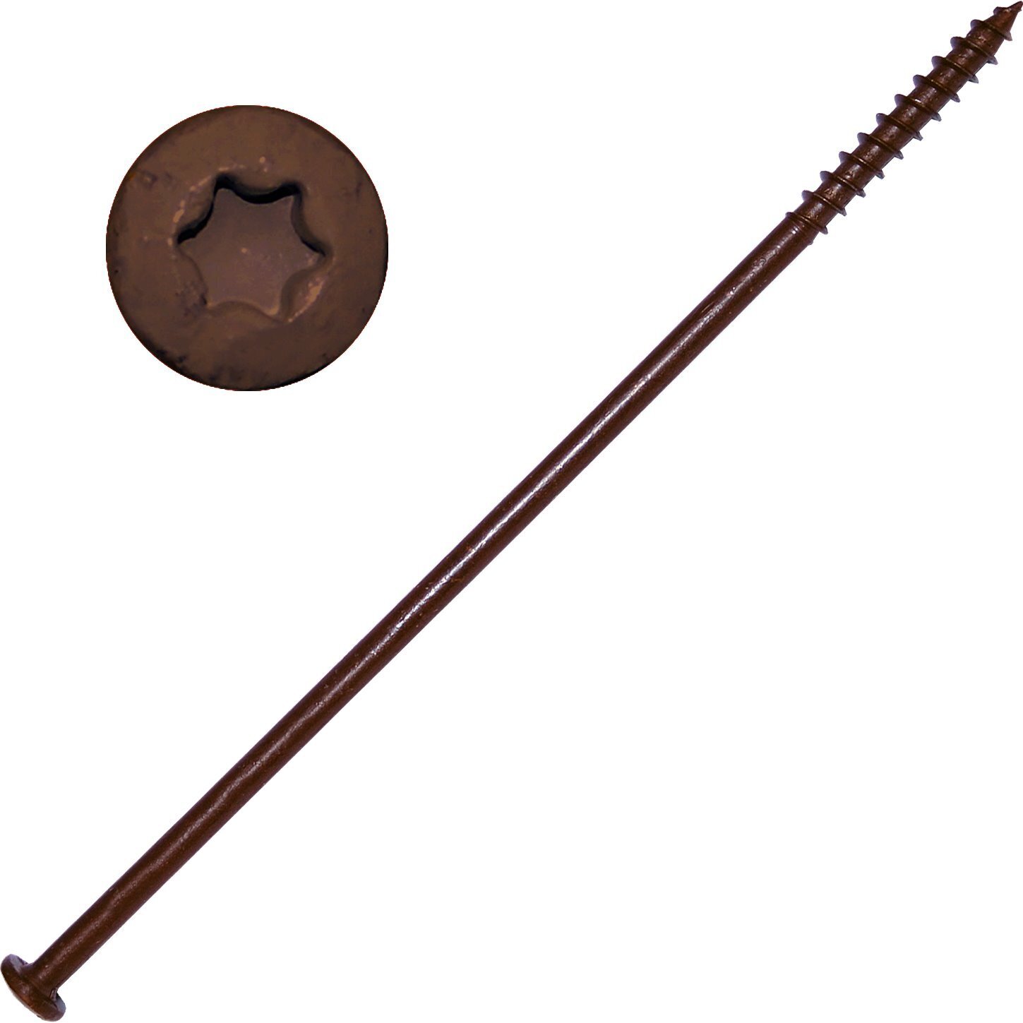 Screw Products GTR147B50  Brown #14 x 7" (T30-Drive) Ceramic Coated Gutter Screws - 50 per Box