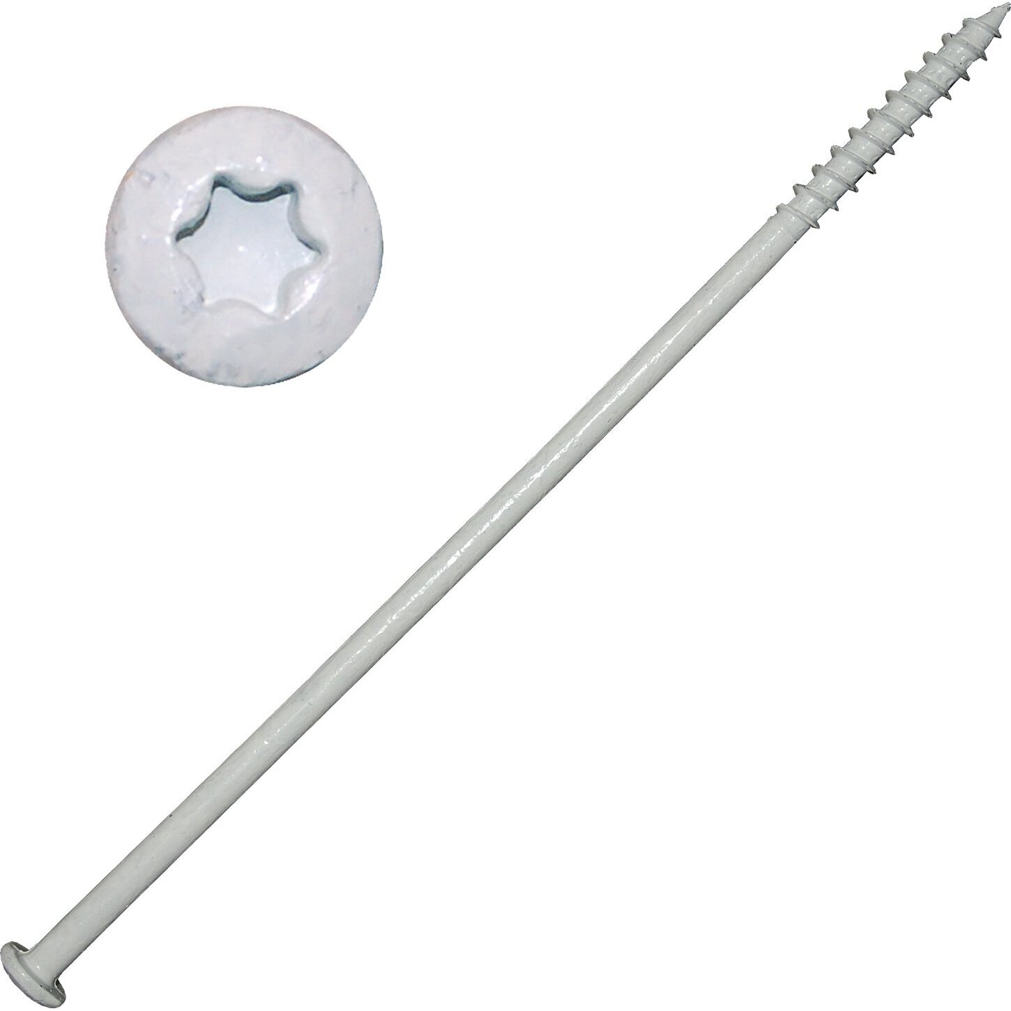 Screw Products GTR147W50  White #14 x 7" (T30-Drive) Ceramic Coated Gutter Screws - 50 per Box