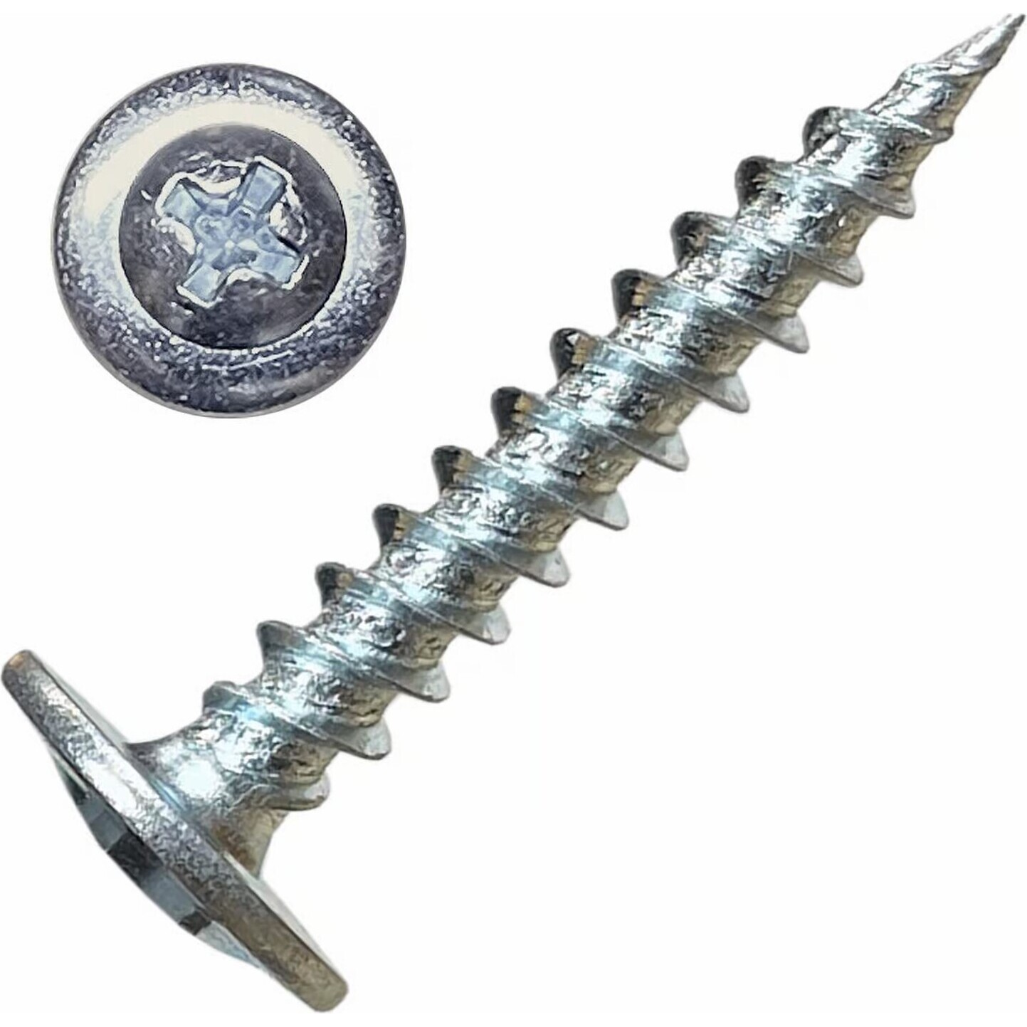 Screw Products MT-08100S-1  Specialty #8 x 1" Phillips Drive Modified Truss Head K-Lath Screws with Sharp Point - 1-lb Jar (approx. 211)