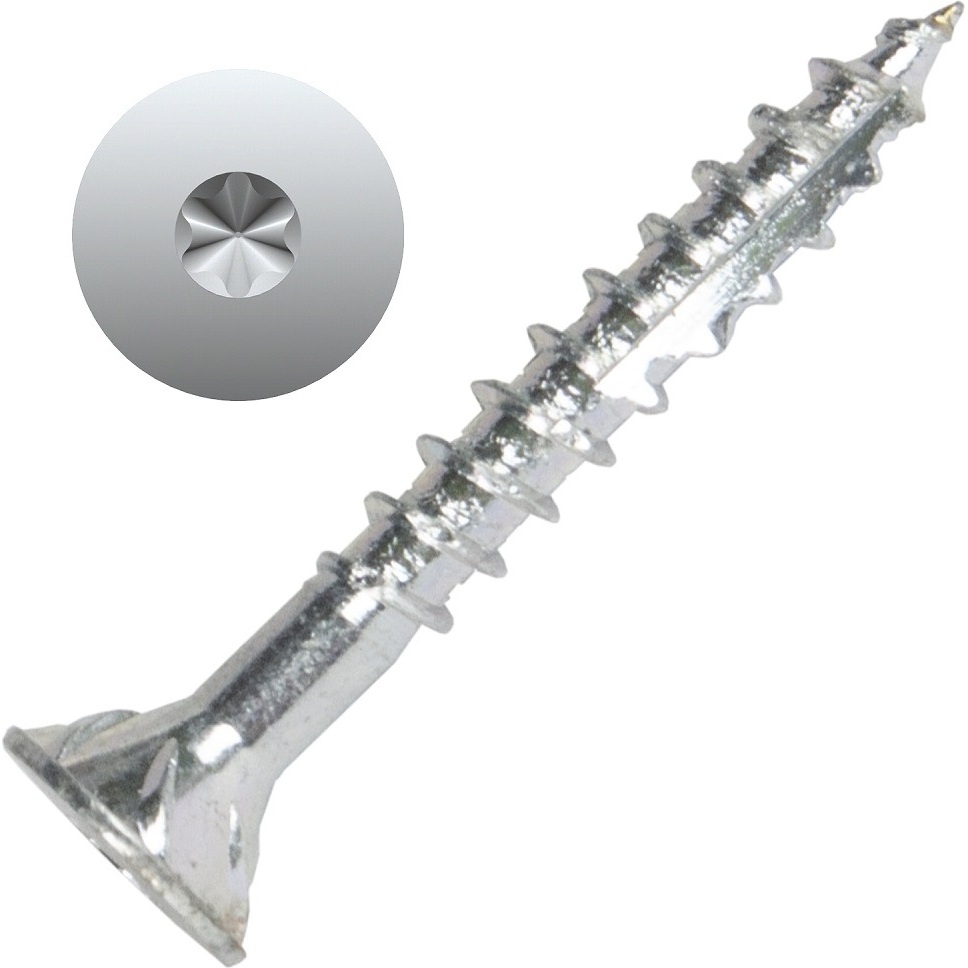 Screw Products 30108-03  AXIS #8 x 1-1/4" (T20-Drive) ZYTEC + General Interior Structural Wood Screws - 5-lb Jar (approx. 1040)