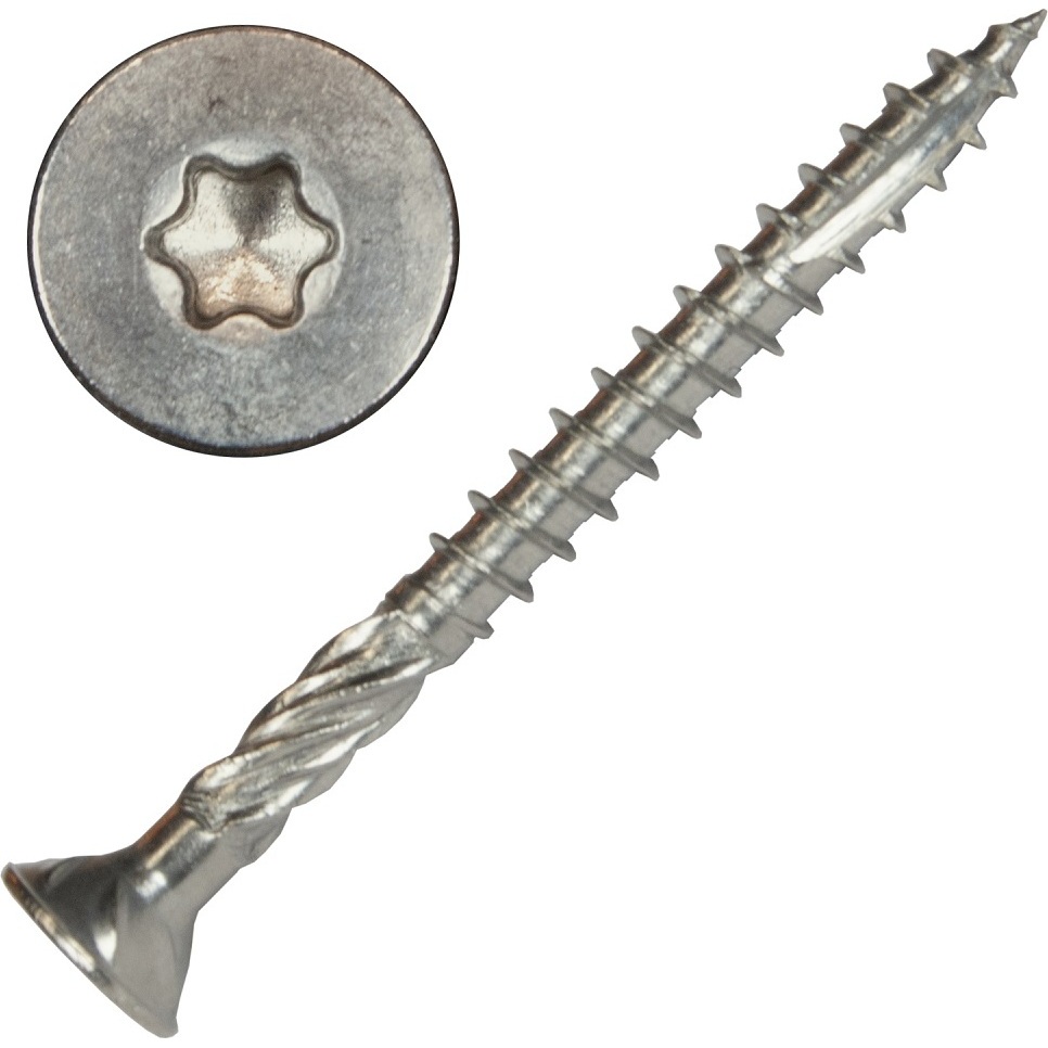 Screw Products 30133  AXIS #9 x 2" (T20-Drive) 300 Series Stainless Steel Structural Wood Screws - 1-lb Jar (approx. 113)