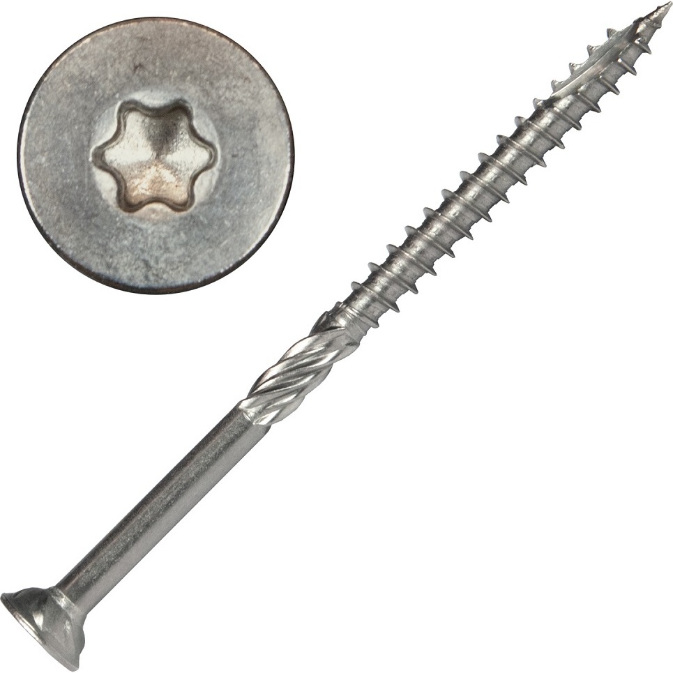 Screw Products 30137  AXIS #9 x 3" (T20-Drive) 300 Series Stainless Steel Structural Wood Screws - 1-lb Jar