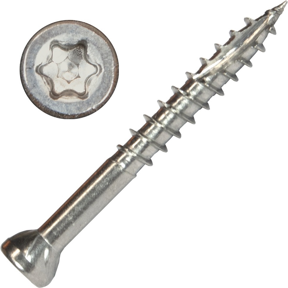 Screw Products 30145  EPIC #9 x 1-5/8" (T20-Drive) 300 Series Stainless Steel Trim Head Screws - 1-lb Jar (approx. 147)