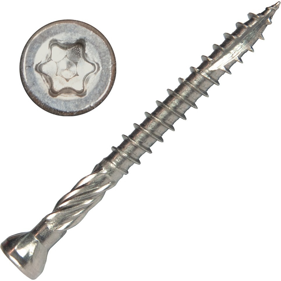 Screw Products 30146  EPIC #9 x 2" (T20-Drive) 300 Series Stainless Steel Trim Head Screws - 1-lb Jar (approx. 119)