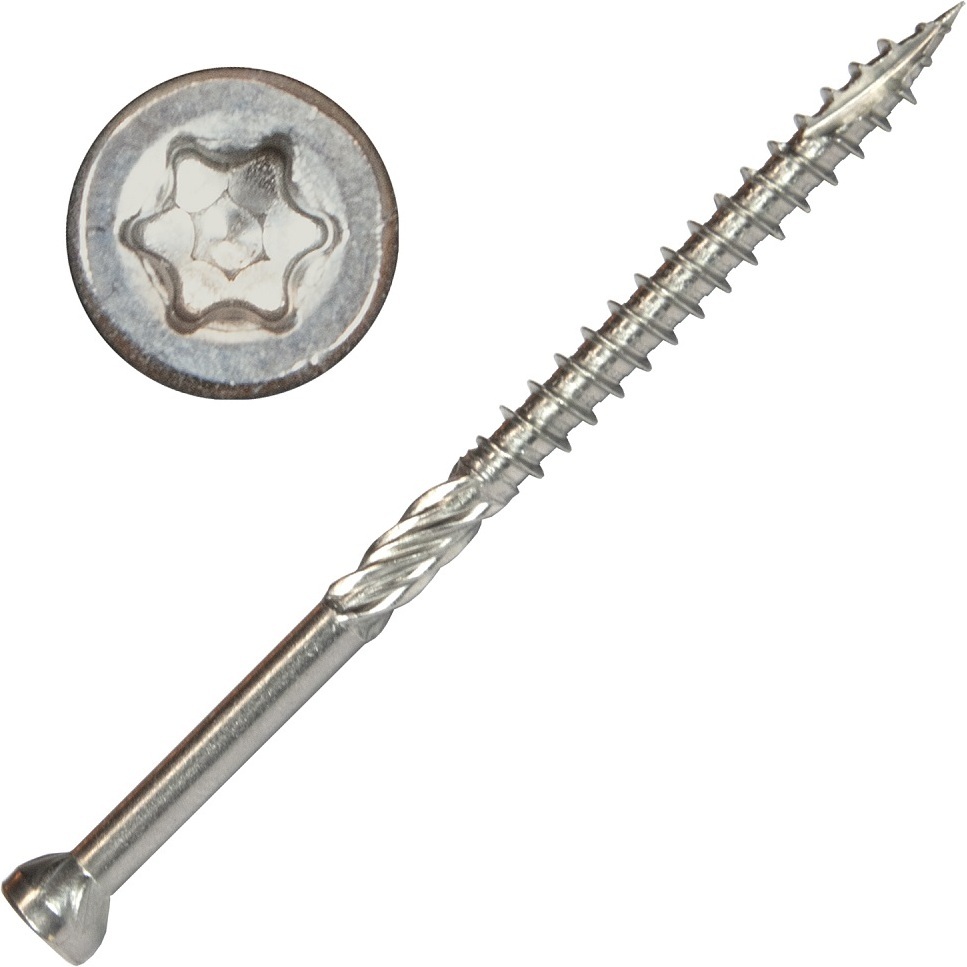 Screw Products 30148  EPIC #9 x 3" (T20-Drive) 300 Series Stainless Steel Trim Head Screws - 1-lb Jar