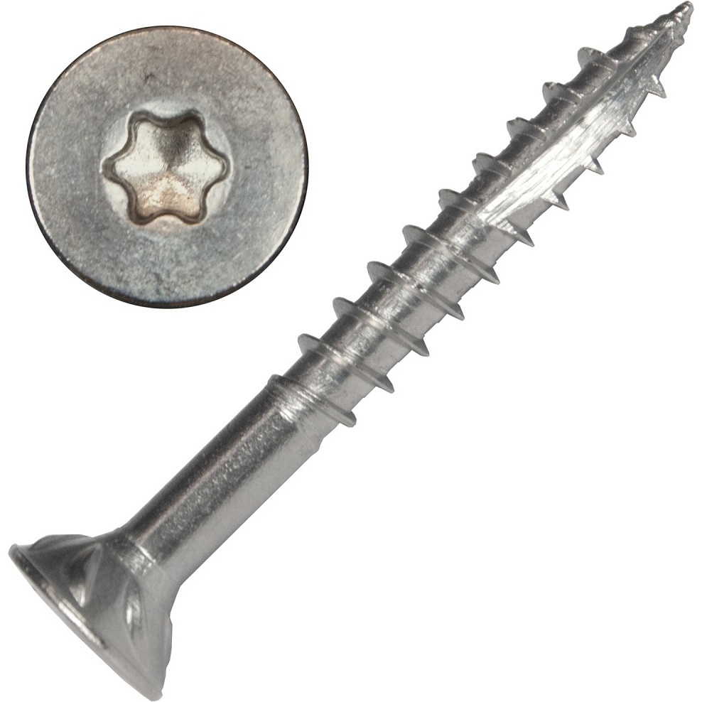 Screw Products 30289  AXIS #9 x 1-1/2" (T20-Drive) 300 Series Stainless Steel Structural Wood Screws - 1-lb Jar (approx. 146)