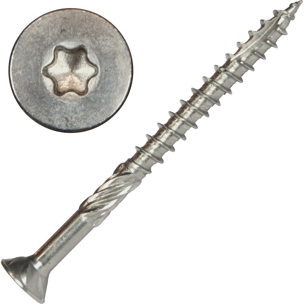 Screw Products 30319  AXIS #10 x 2-1/2" (T20-Drive) 300 Series Stainless Steel Structural Wood Screws - 1-lb Jar (approx. 70)