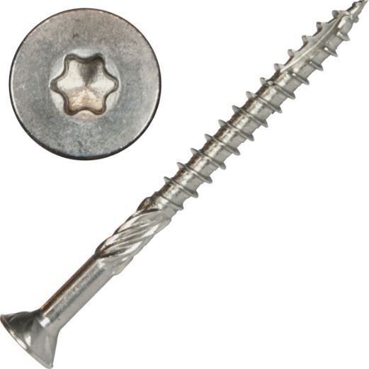 Screw Products 30324  AXIS #10 x 2-1/2" (T20-Drive) 316 Stainless Steel Structural Wood Screws - 5-lb Jar (approx. 349)