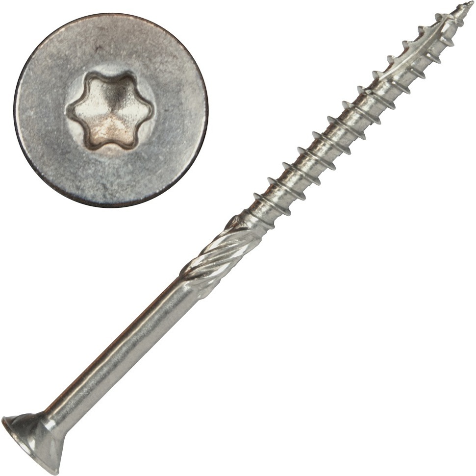 Screw Products 30331  AXIS #10 x 3" (T20-Drive) 300 Series Stainless Steel Structural Wood Screws - 5-lb Jar (approx. 302)