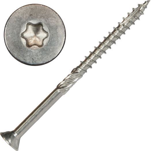 Screw Products 30334  AXIS #10 x 3" (T20-Drive) 316 Stainless Steel Structural Wood Screws - 1-lb Jar