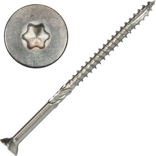 Screw Products 30344  AXIS #10 x 3-1/2" (T20-Drive) 316 Stainless Steel Structural Wood Screws - 1-lb Jar (approx. 51)