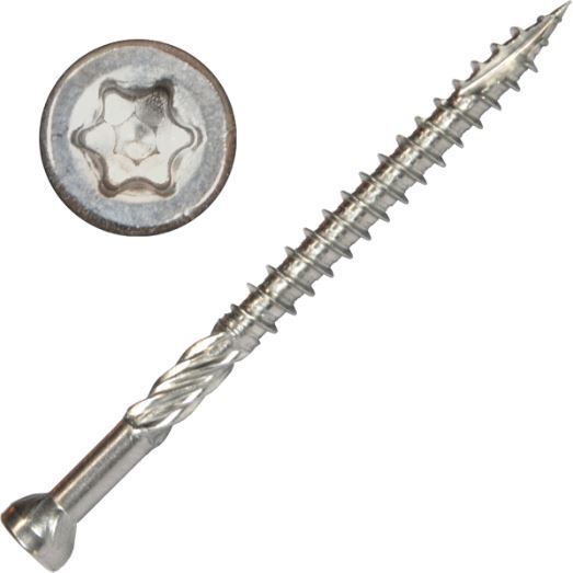 Screw Products 30433  EPIC #9 x 3" (T20-Drive) 316 Stainless Steel Trim Head Screws - 1-lb Jar (approx. 81)