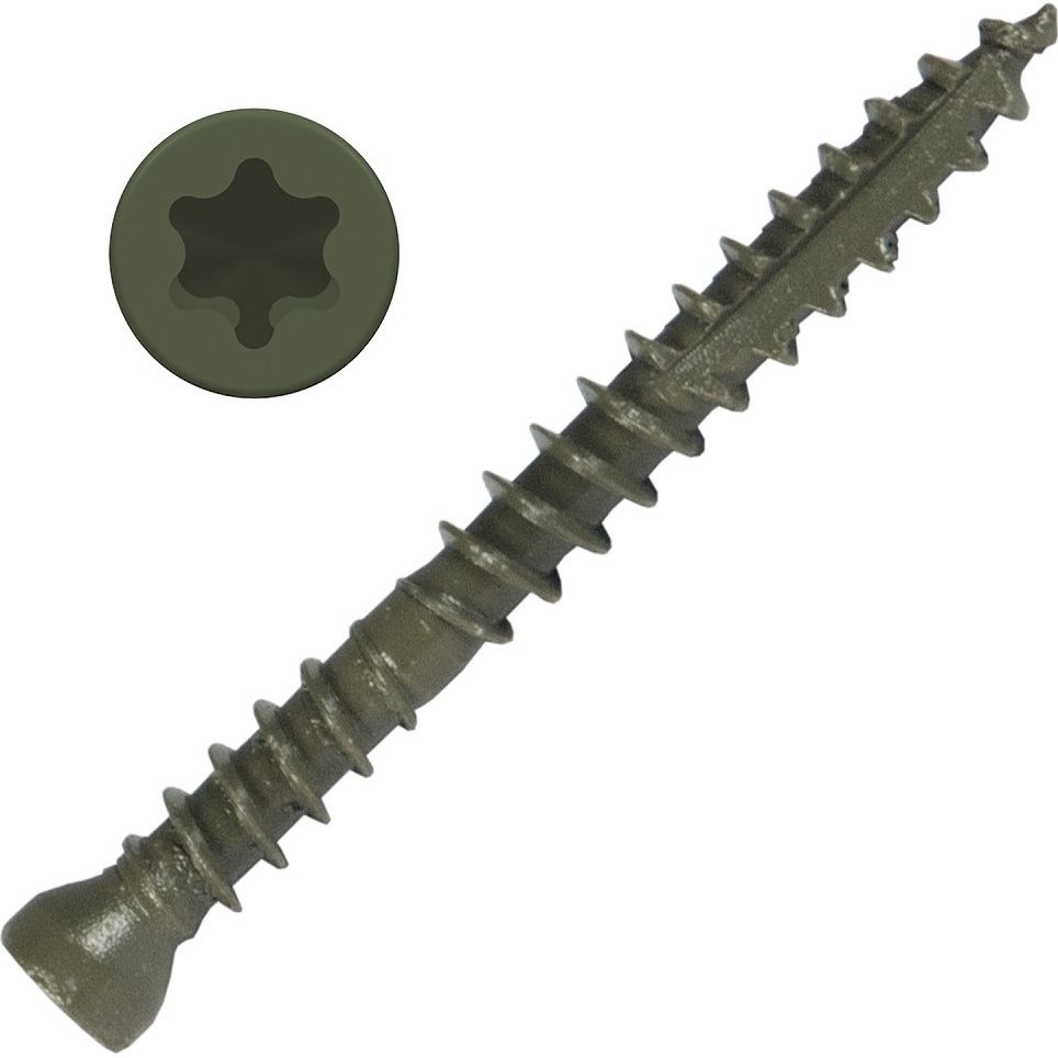Screw Products 30107-12  PICO #8 x 1-5/8" (Tx15-Drive) ZYTEC GX General Exterior Finish Head Wood Screws - 1-lb Jar (approx. 206)