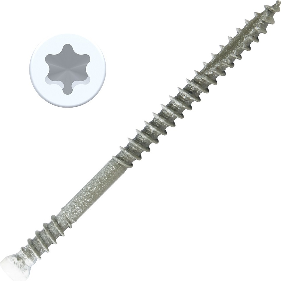 Screw Products 30150-12-WHIT  PICO #8 x 2-1/2" (Tx15-Drive) ZYTEC GX General Exterior White Painted Finish Head Wood Screws - 1-lb Jar (approx. 130)
