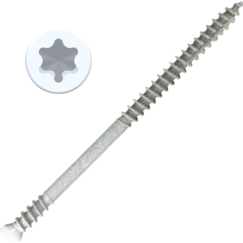 Screw Products 30151-12-WHIT  PICO #8 x 3" (Tx15-Drive) ZYTEC GX General Exterior White Painted Finish Head Wood Screws - 1-lb Jar (approx. 109)