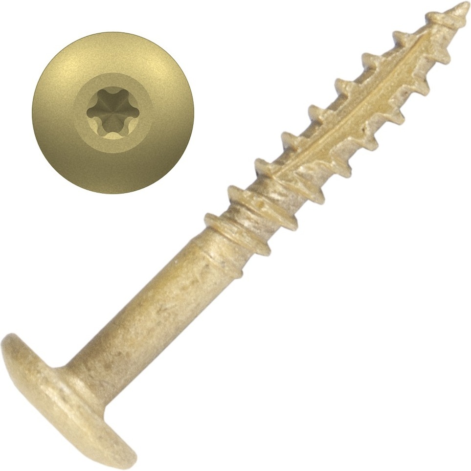 Screw Products 30153-12  AURA #10 x 1-1/2" (T20-Drive) ZYTEC GX Exterior Screws for Cabinetry & More - 1-lb Jar (approx. 95)