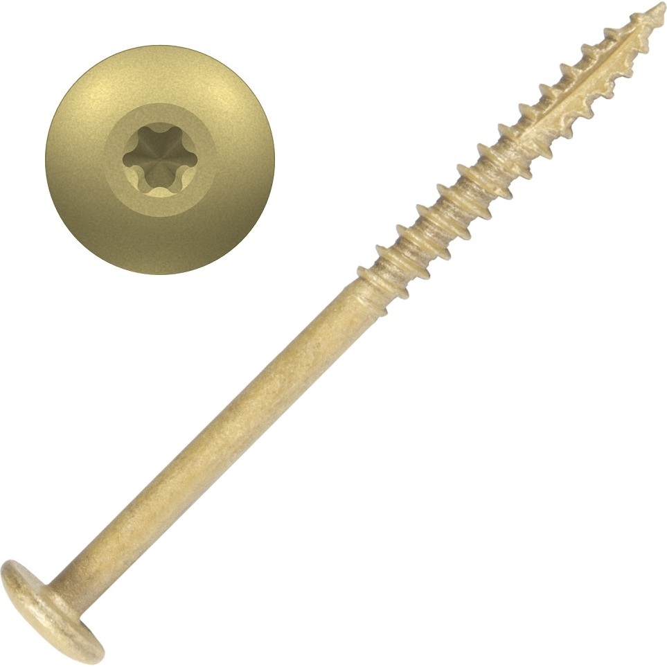 Screw Products 30155-12  AURA #10 x 3" (T20-Drive) ZYTEC GX Exterior Screws for Cabinetry & More - 1-lb Jar (approx. 56)