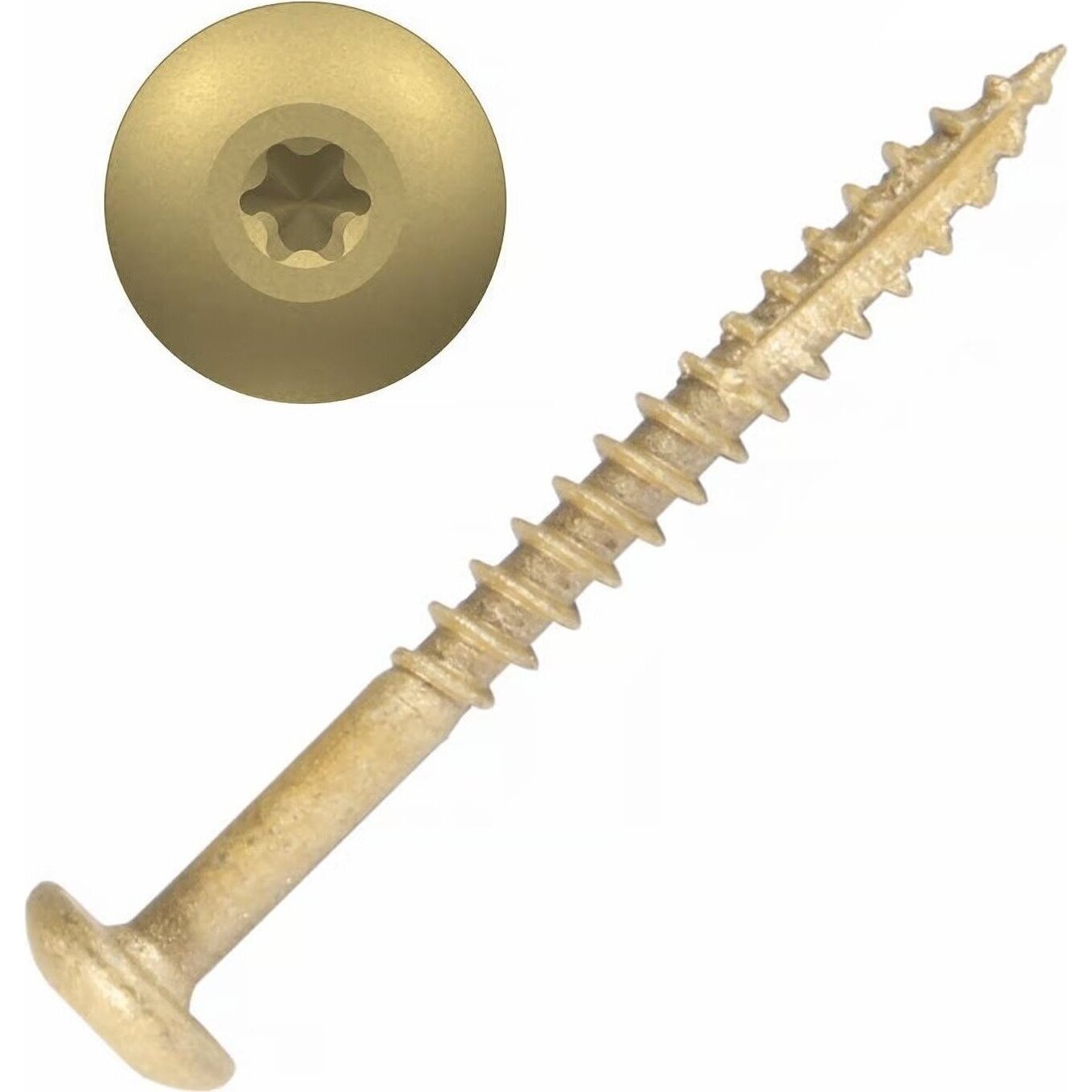 Screw Products 30176-12  AURA #8 x 1-1/2" (T20-Drive) ZYTEC GX Exterior Screws for Cabinetry & More - 1-lb Jar (approx. 161)