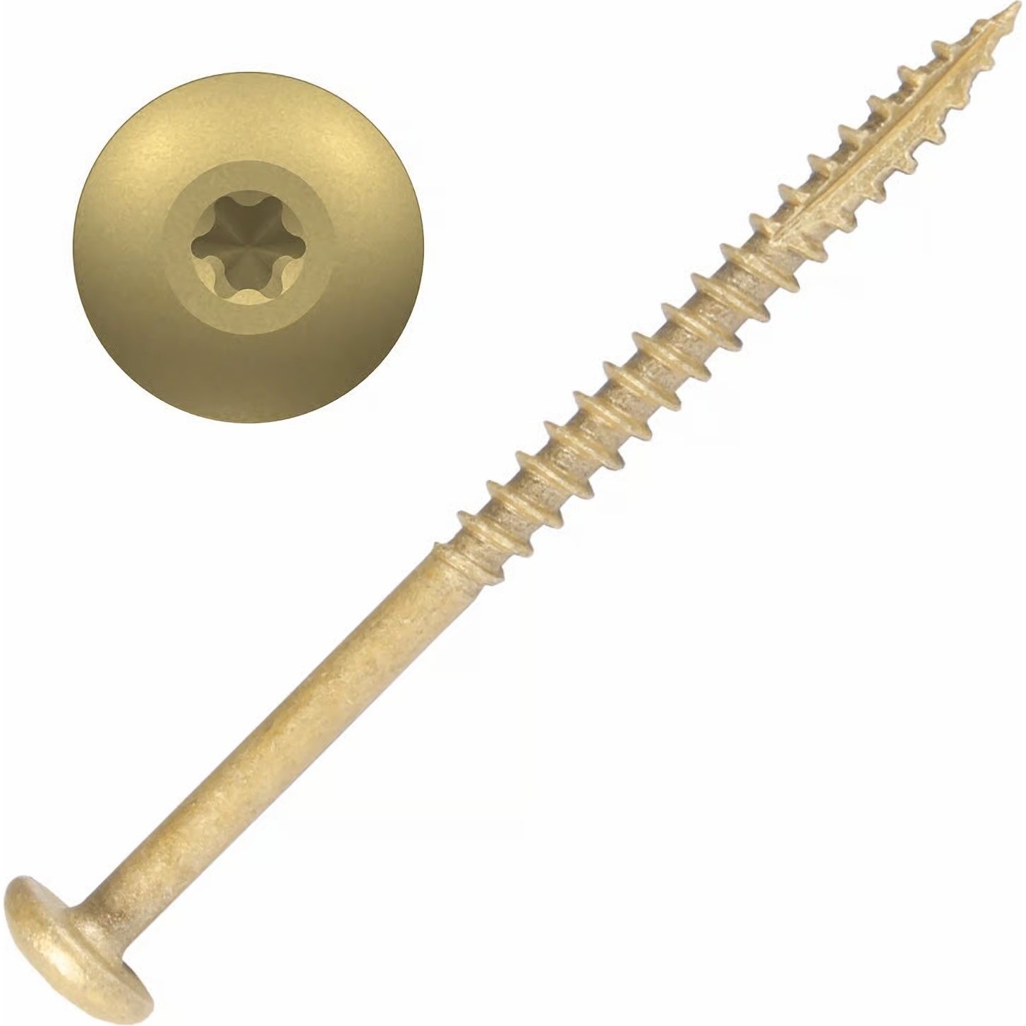Screw Products 30181-12  AURA #8 x 2-1/2" (T20-Drive) ZYTEC GX Exterior Screws for Cabinetry & More - 1-lb Jar (approx. 109)