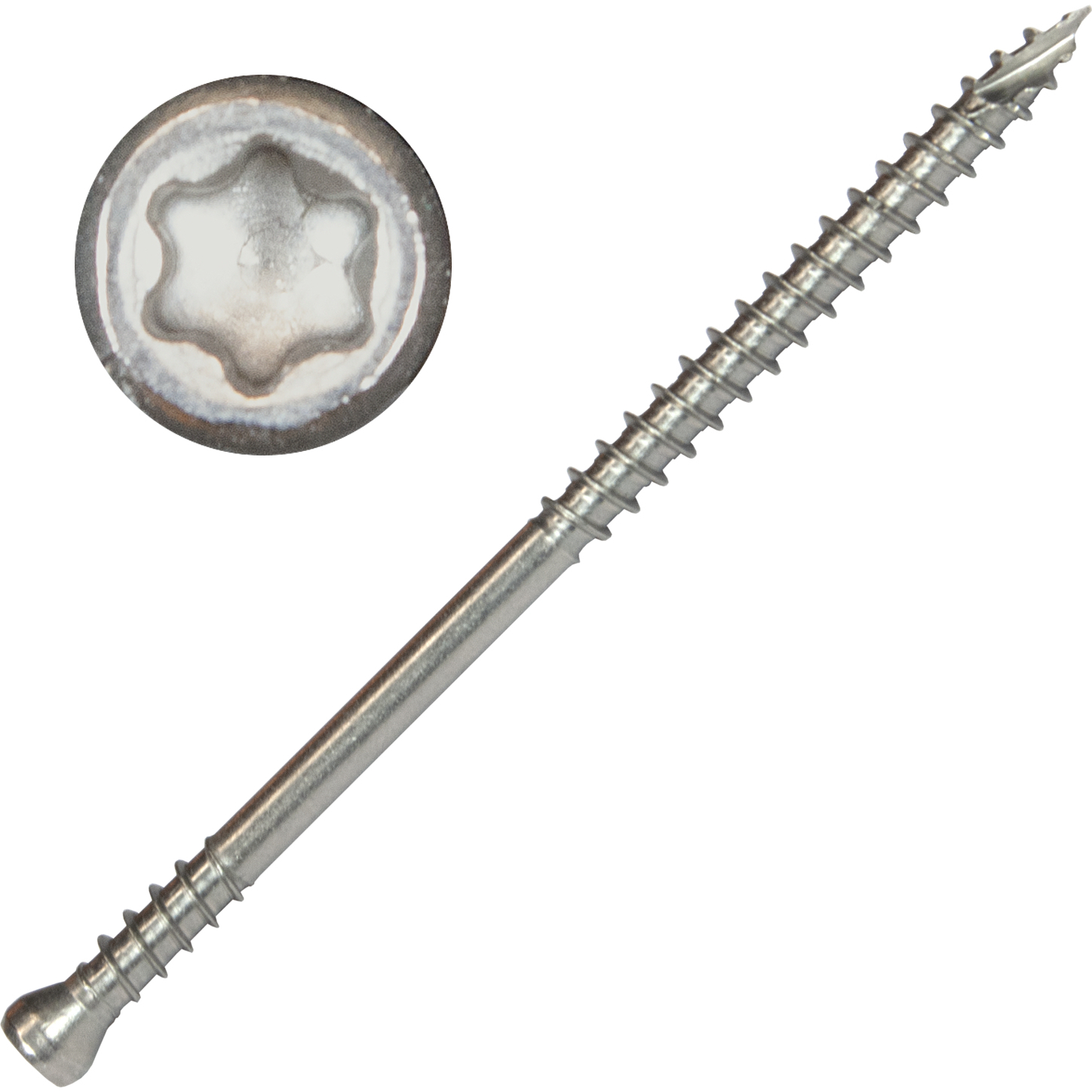 Screw Products 30230  PICO #8 x 3" (Tx15-Drive) 300 Series Stainless Steel Finish Head Wood Screws - 1-lb Jar (approx. 104)