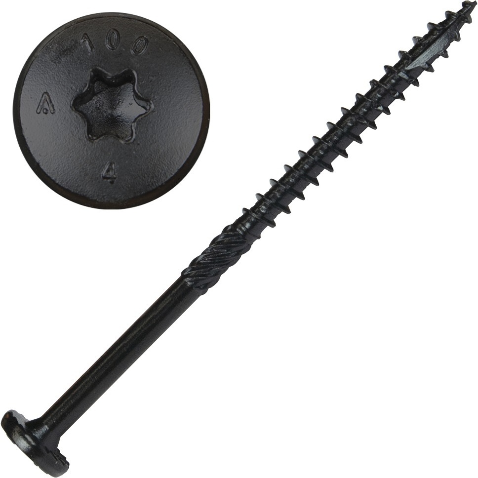 Screw Products 30529  NOVA #14 x 4" (T30-Drive) ZYTEC GX Exterior Structural Lag Screws - 100 per Jar