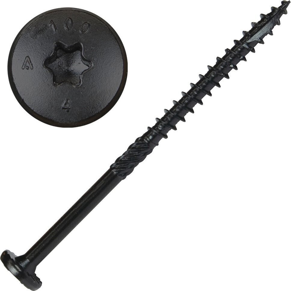 Screw Products 30530  NOVA #14 x 4" (T30-Drive) ZYTEC GX Exterior Structural Lag Screws - 50 per Jar