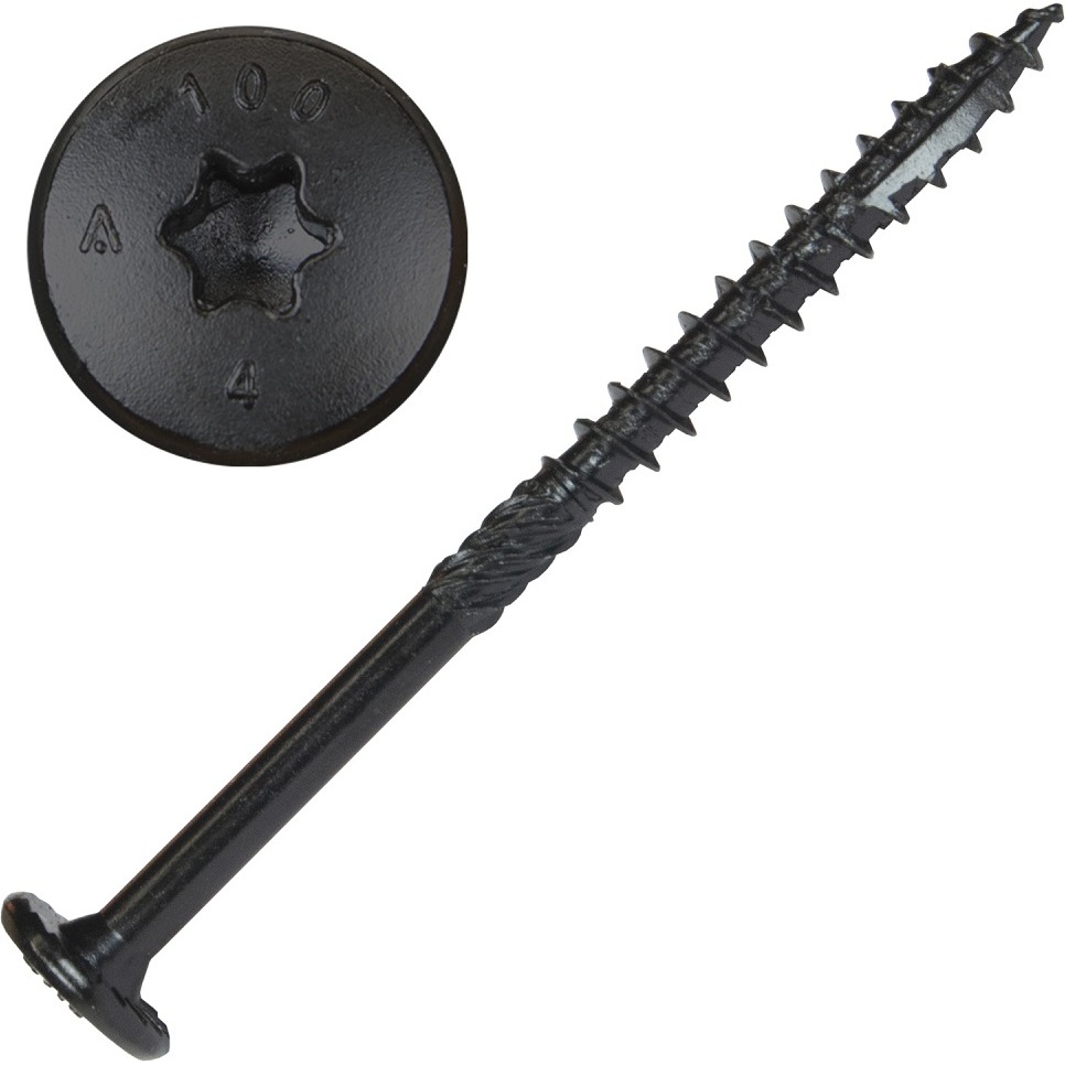 Screw Products 30591  NOVA #16 x 4" (T30-Drive) ZYTEC GX Exterior Structural Lag Screws - 50 Individually Tagged per Package