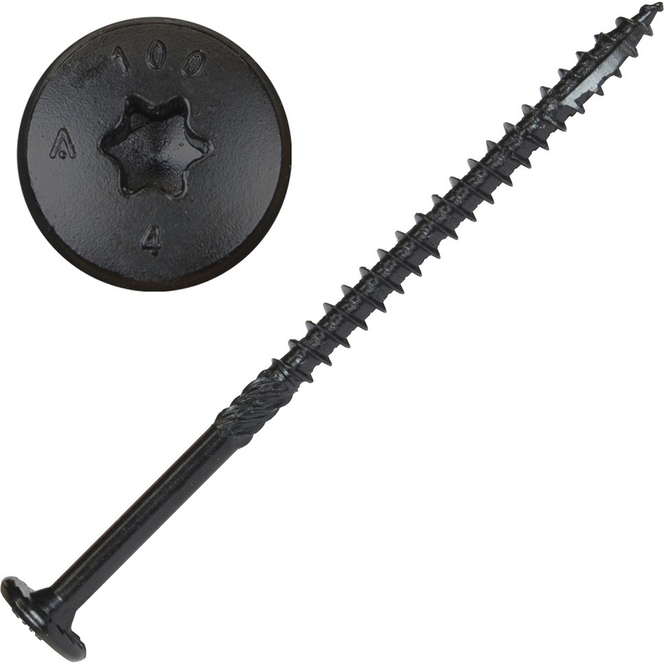 Screw Products 30607  NOVA #16 x 5" (T30-Drive) ZYTEC GX Exterior Structural Lag Screws - 100 per Jar