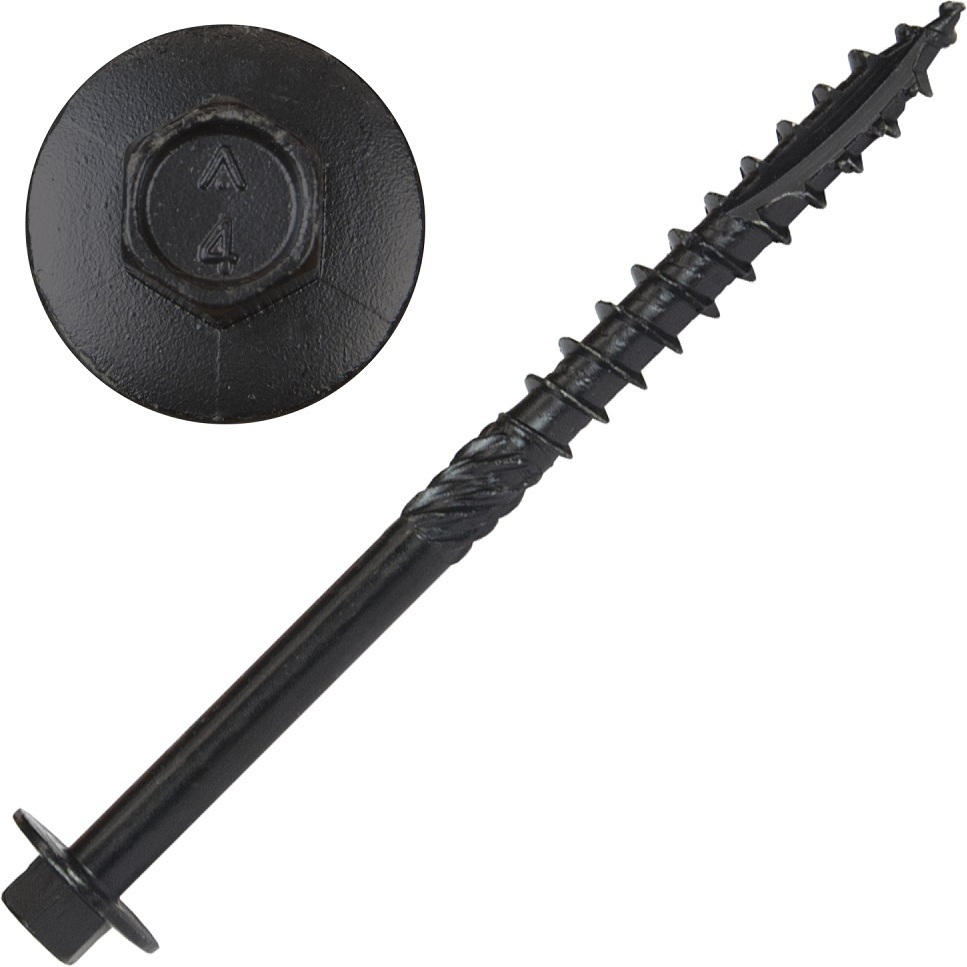 Screw Products 30734  YUKON #18 x 4" Exterior - 5/16 Hex Head Structural Lag Screws - 50 Individually Tagged per Package