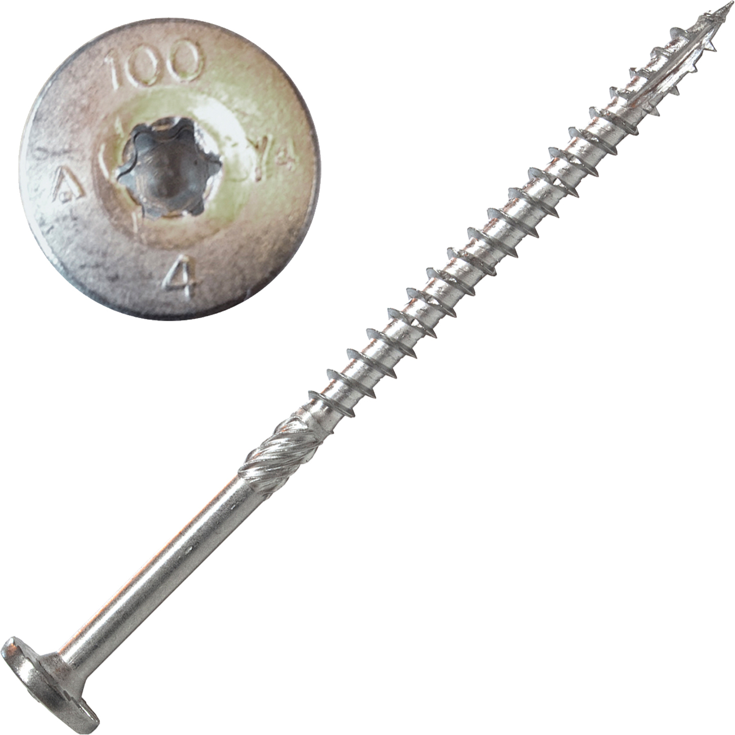 Screw Products 30934  NOVA #16 x 5" (T30-Drive) 316 Stainless Steel Structural Lag Screws - 50 Individually Tagged per Package