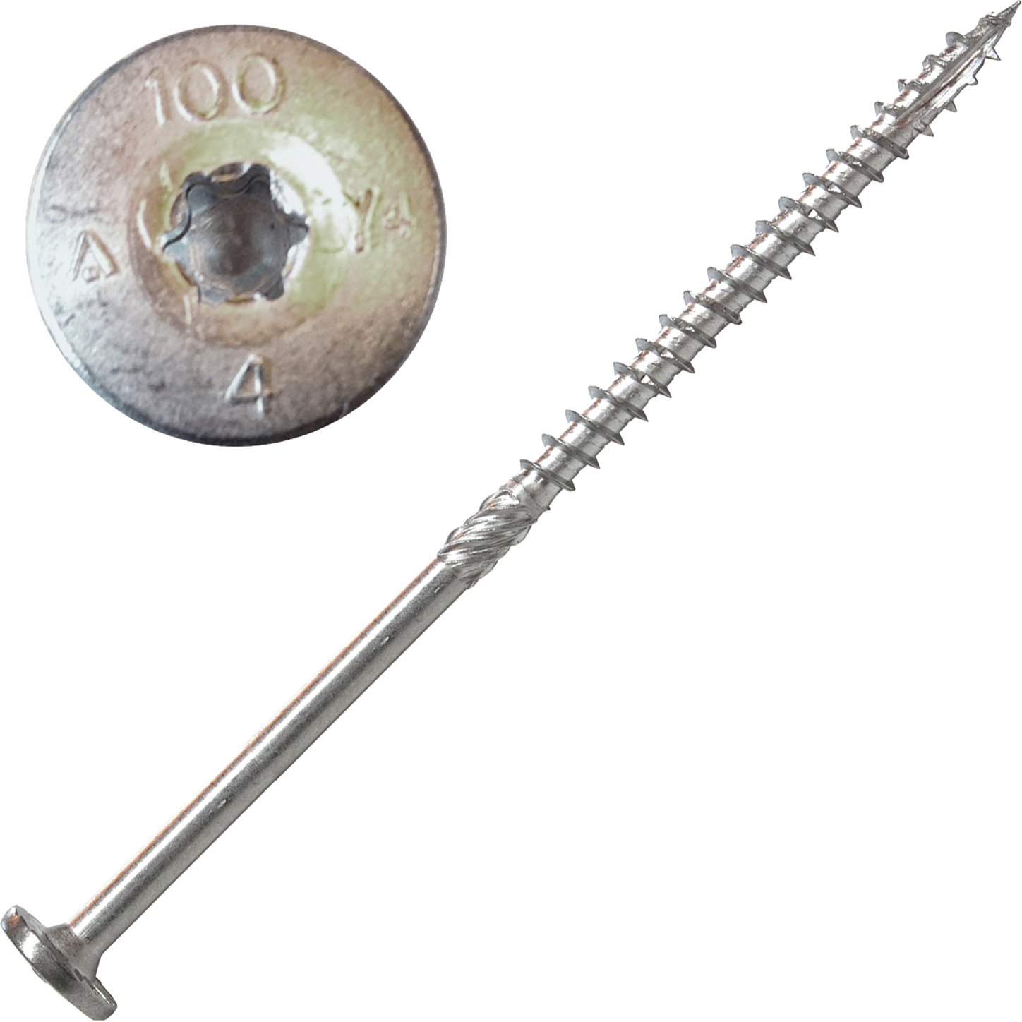 Screw Products 30939  NOVA #16 x 6" (T30-Drive) 316 Stainless Steel Structural Lag Screws - 50 Individually Tagged per Package