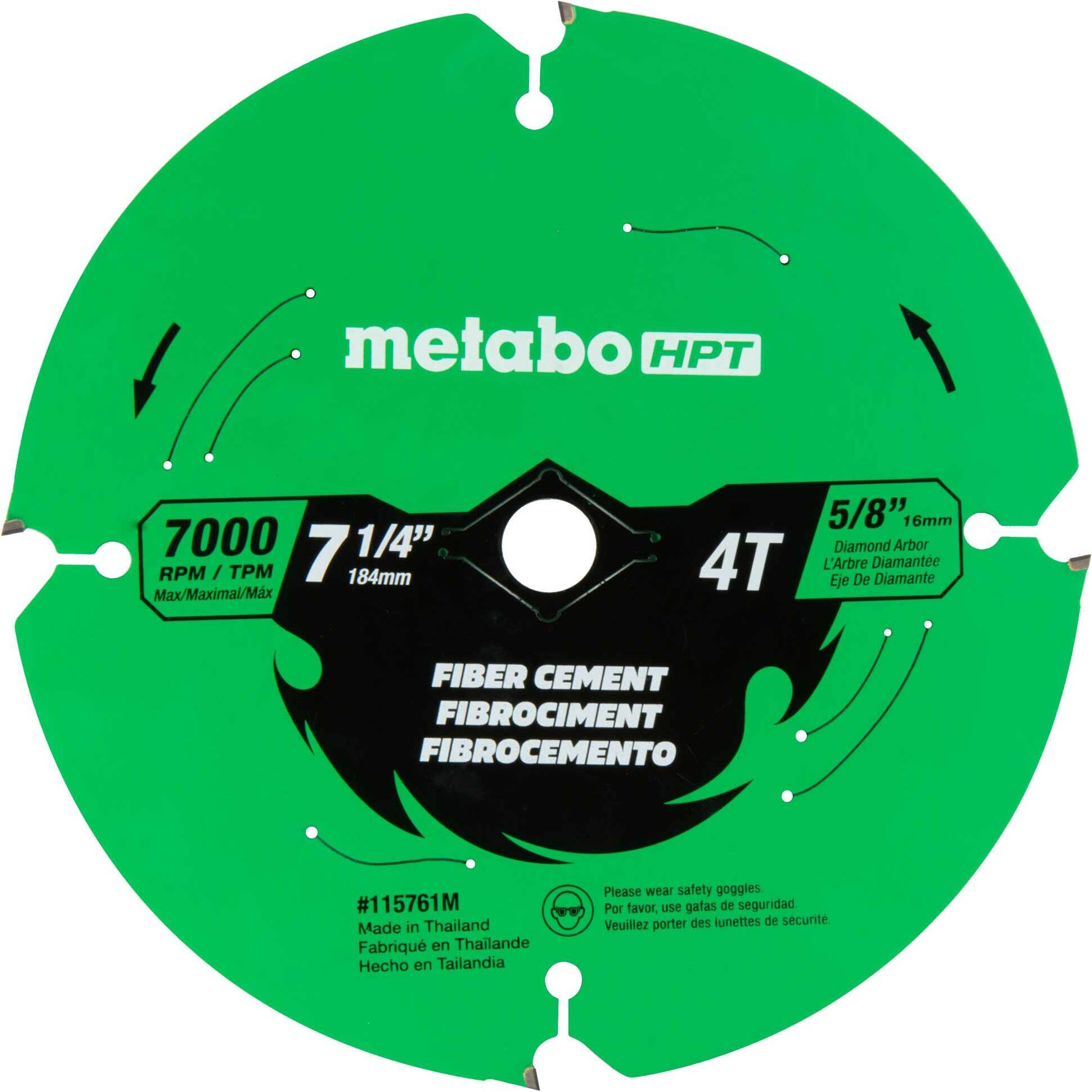 Metabo HPT 115761M  7-1/4" x 4T Fiber Cement Circular Saw Blade