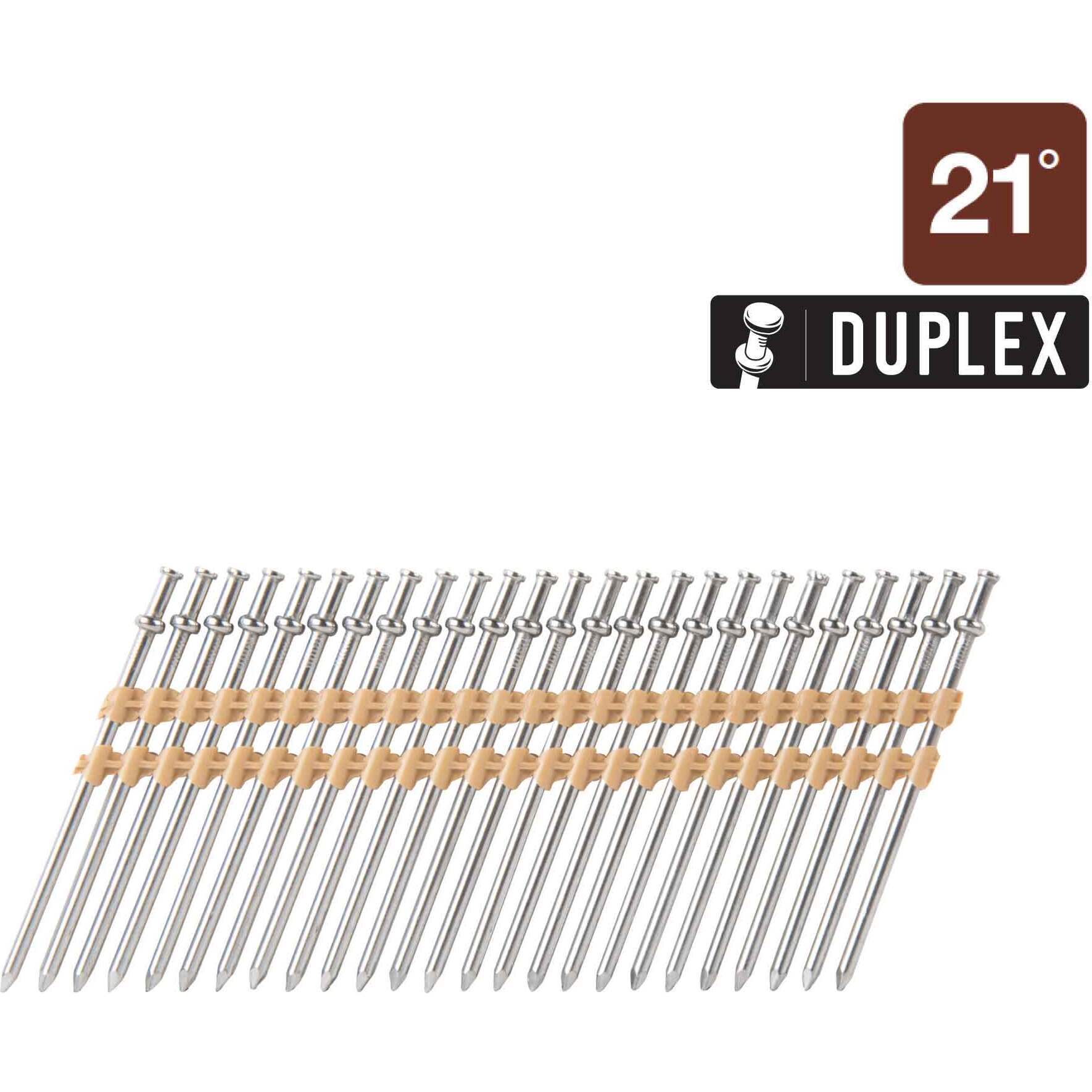 Metabo HPT 50214-6D  2-1/4" x 0.131" (6D) 21 Degree Smooth Shank Full Round Head Bright Basic Plastic Strip Collated Duplex Nails - 2000 per Package