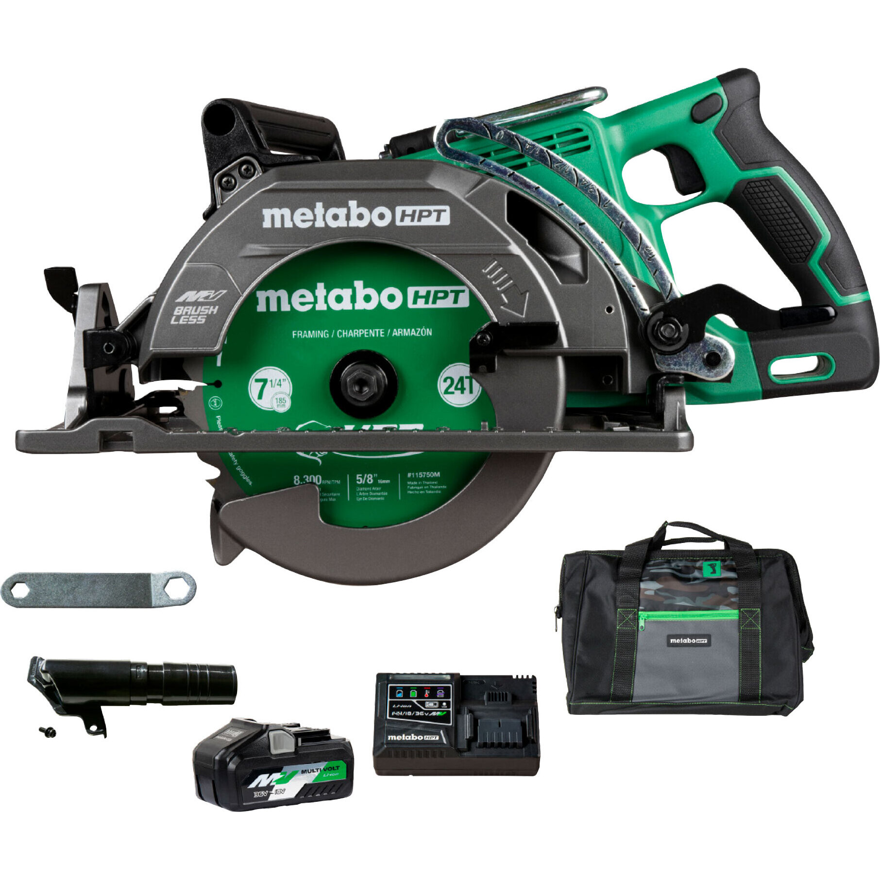 Metabo HPT C3607DWA  36V MultiVolt 7-1/4 Inch Rear Handle Circular Saw