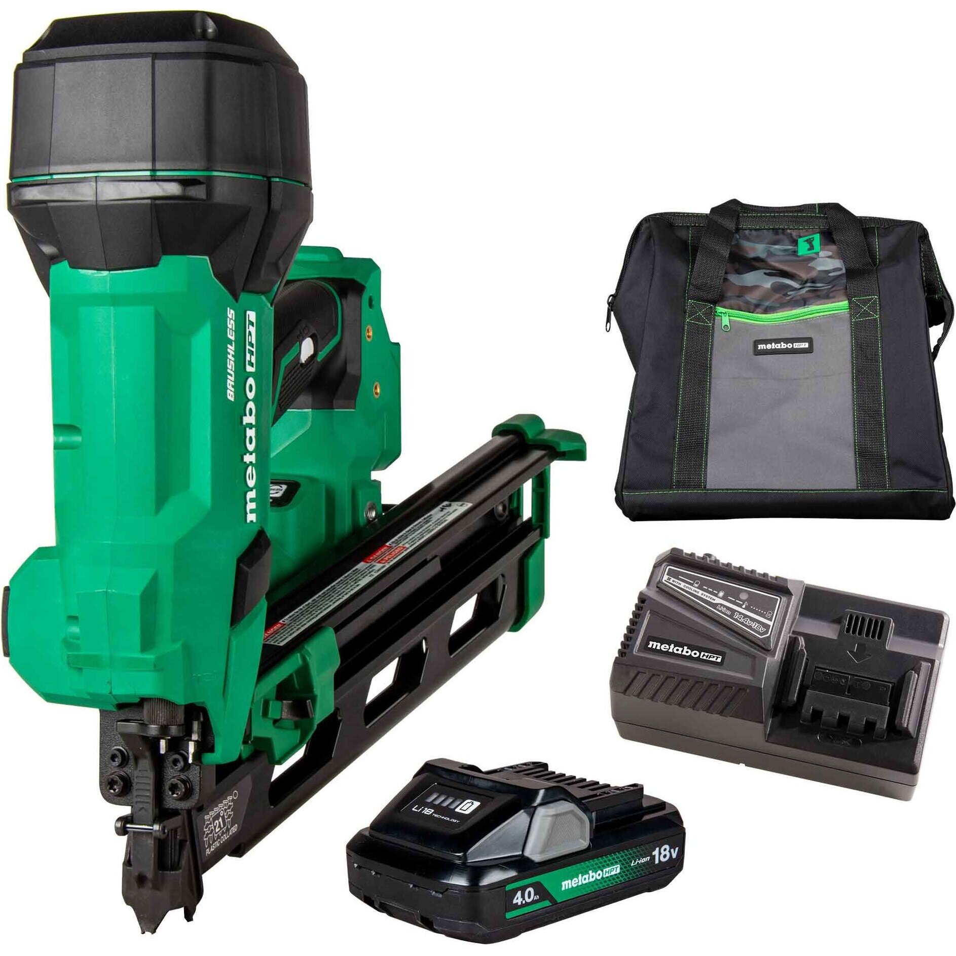 Metabo HPT NR1890DRA  18V MultiVolt Cordless 21° 3-1/2" Plastic Strip Framing Nailer