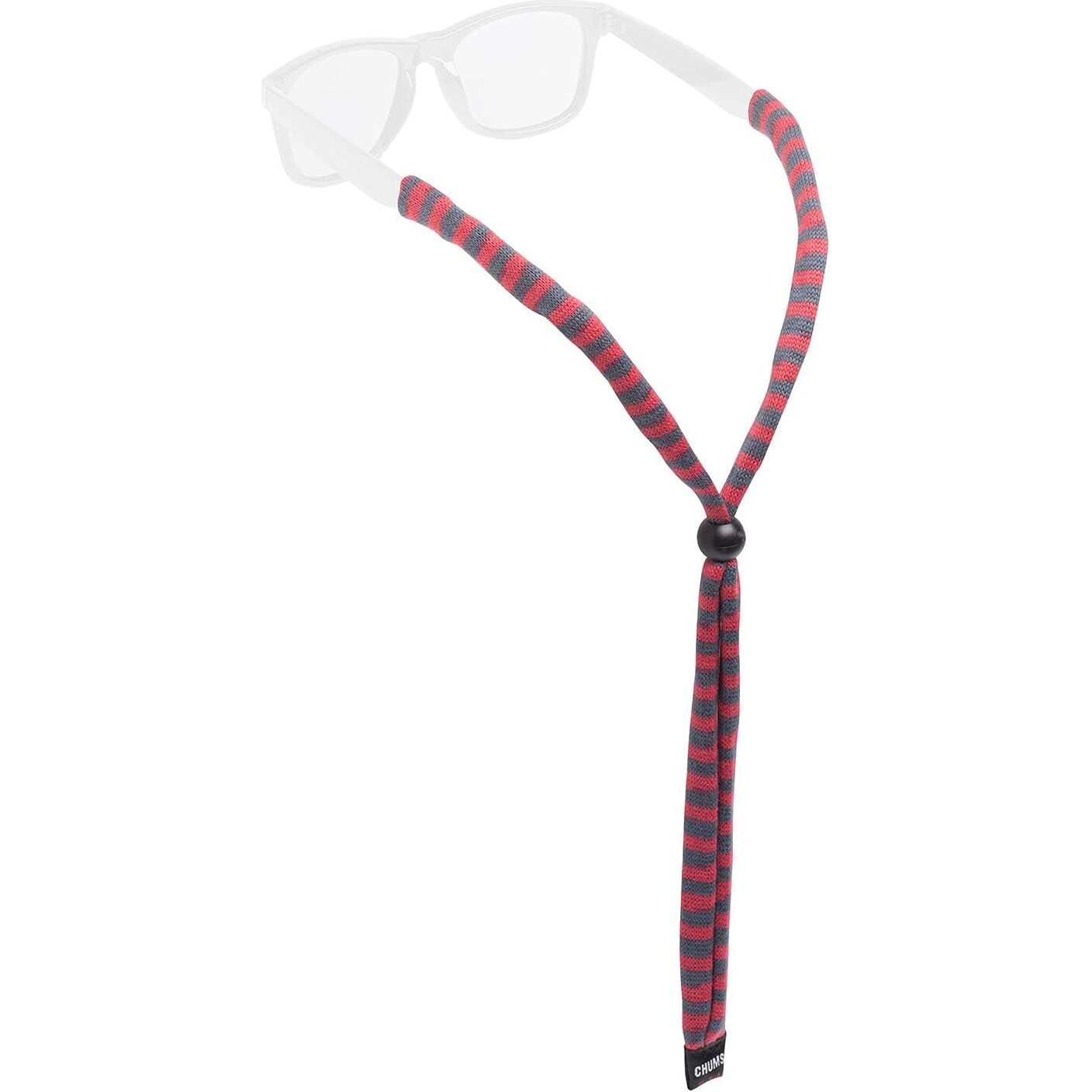 Chums RCH500S  Original Cotton Eye Glasses Retainer Standard End - Red & Gray Stripe