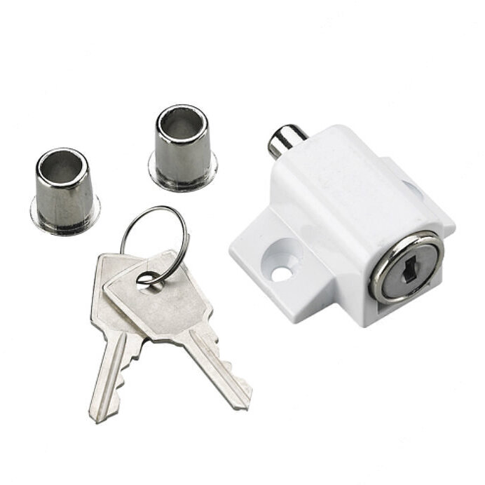 Onward 106WR  White Keyed Patio Door Lock